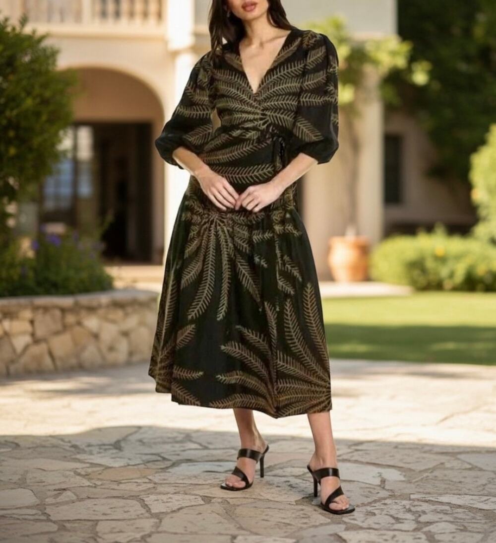 NEW Alexis Blisse Dress Safari Breeze Black Size Small